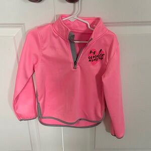 Under Armour Kids Pink and Gray Quarter-Zip Sweatshirt